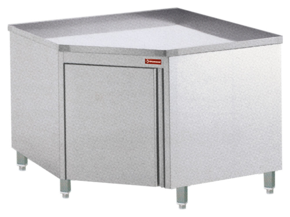 Table sur armoire neutre à angle 90° - restauration professionnel de qualité