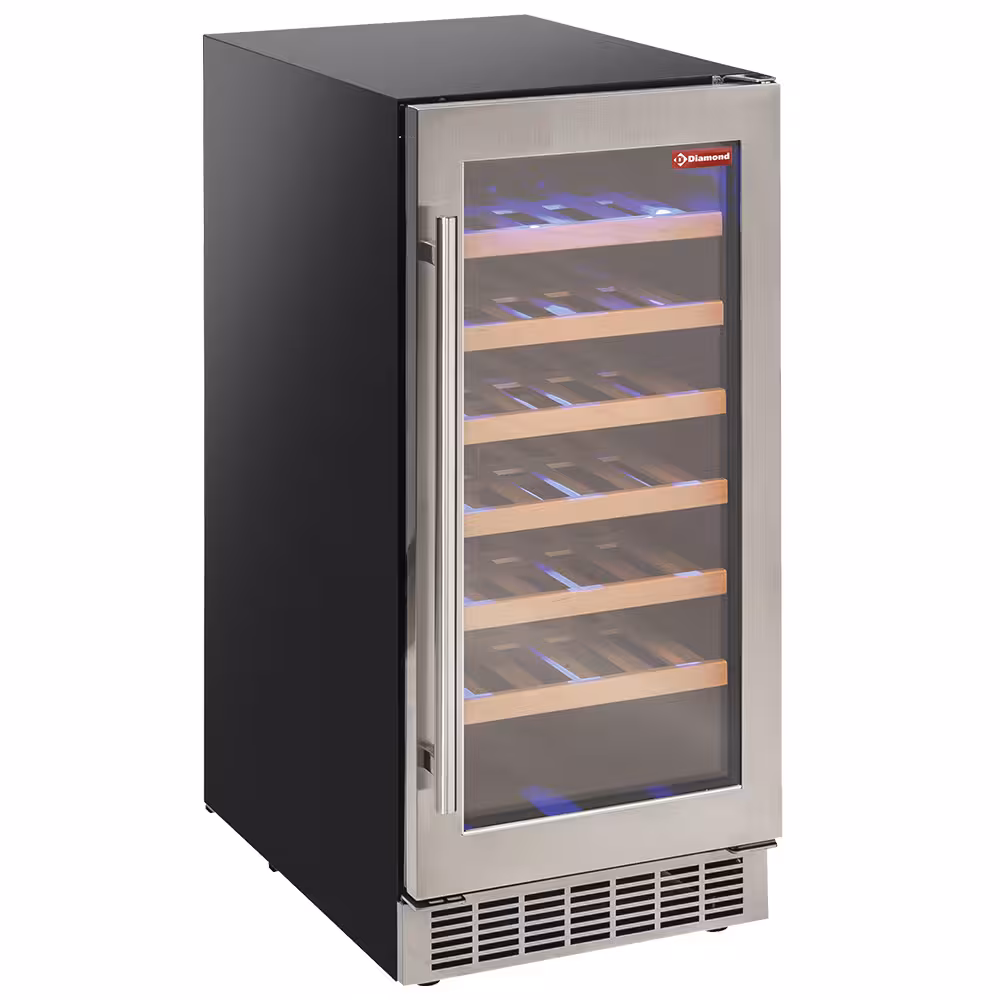 Vitrine cave à vins,  ventilée,  porte en acier inox,  ... - restauration professionnel de qualité