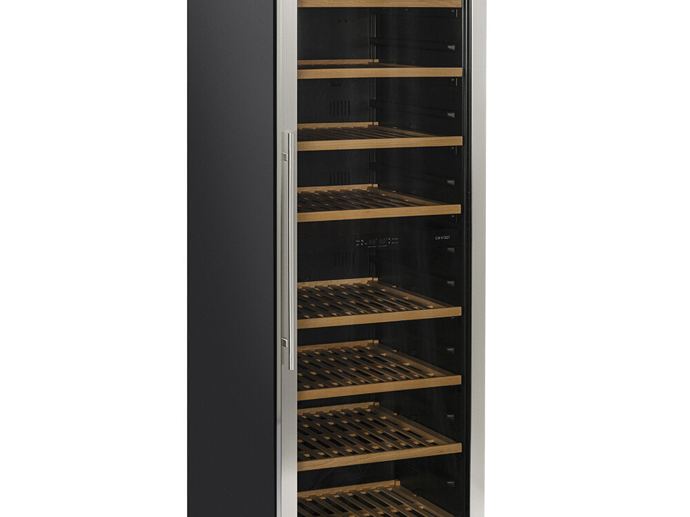 Vitrine cave à vins, ventilée, porte en acier inox, ... - restauration professionnel de qualité