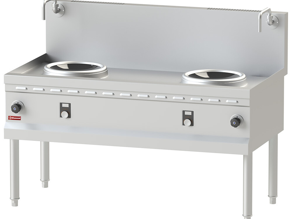Fourneau wok induction 2 zones - Ø300 - cuisine professionnel de qualité