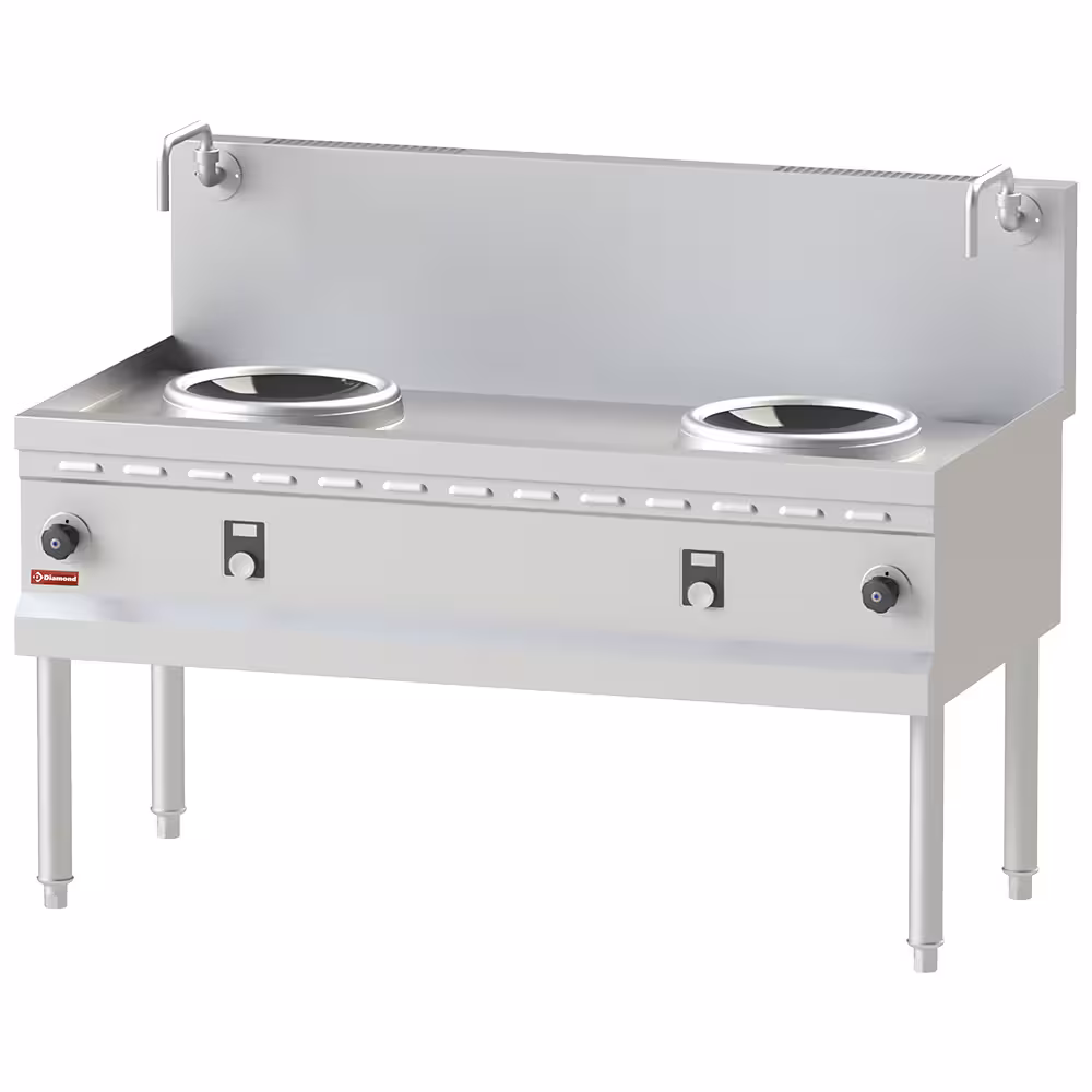 Fourneau wok induction 2 zones - Ø300 - cuisine professionnel de qualité