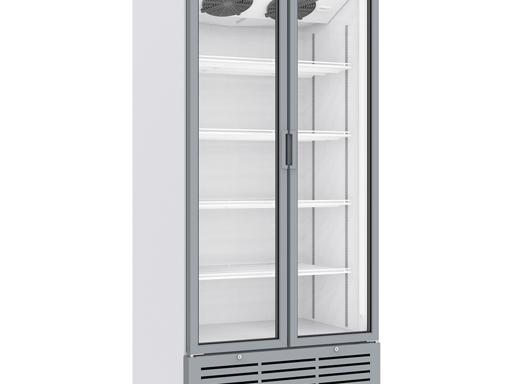 Vitrine ventilée positive 804 litres, 2 portes battantes - équipement professionnel de qualité