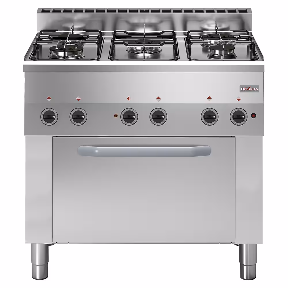 Fourneau 5 feux gaz,  four à convection électrique 4x 1/1 - équipement professionnel de qualité