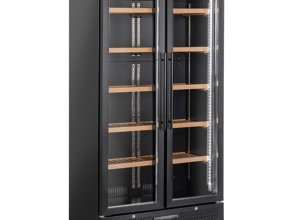 Vitrine cave à vins, double porte, 460 Lt, 1 temperat... - restauration professionnel de qualité