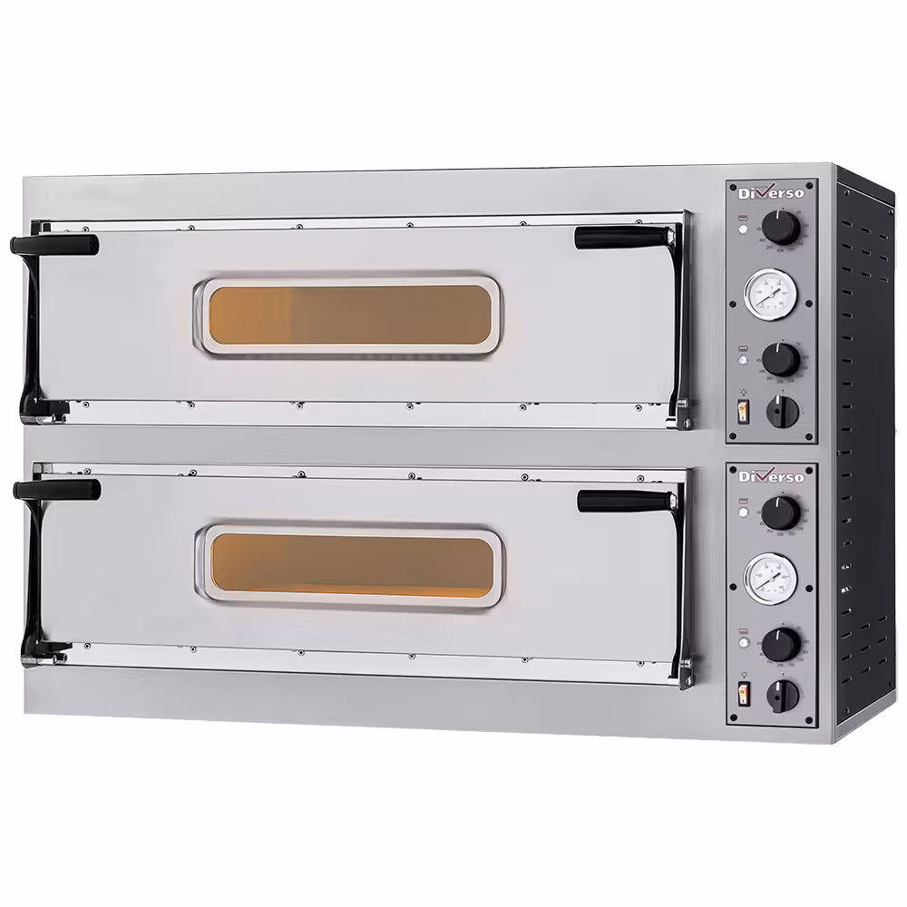 Four électrique 2x 2 pizzas diam. 350mm,  2 chambres - cuisine professionnel de qualité