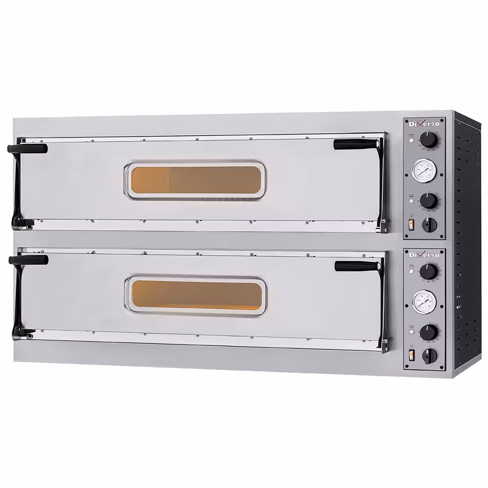 Four électrique 2x 3 pizzas diam. 350mm,  2 chambres - cuisine professionnel de qualité