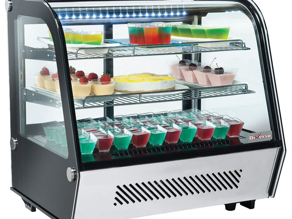 Vitrine réfrigérée de table,  3 niv.,  vitre bombée - restauration professionnel de qualité