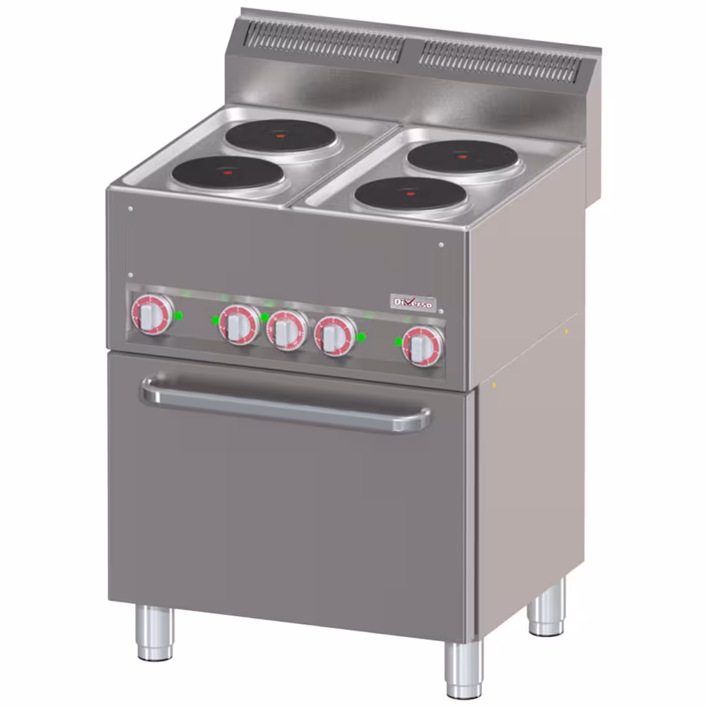 Fourneau 4 plaques électriques sur four à convection GN1/1 - équipement professionnel de qualité