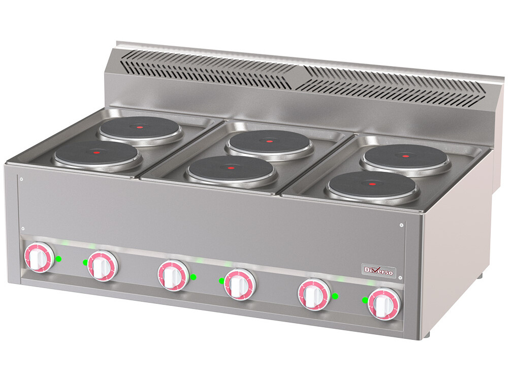 Cuisinière électrique 6 plaques, -Top- - cuisine professionnel de qualité