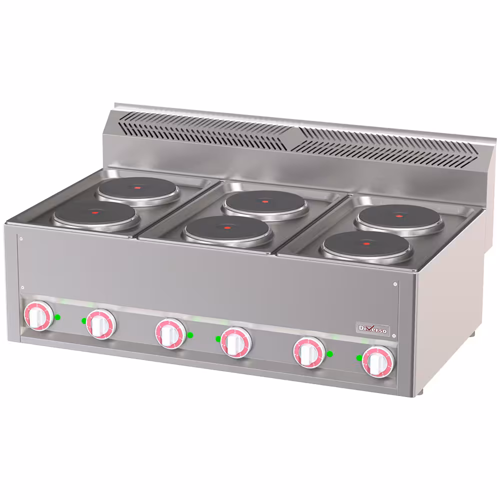 Cuisinière électrique 6 plaques,  -Top- - cuisine professionnel de qualité