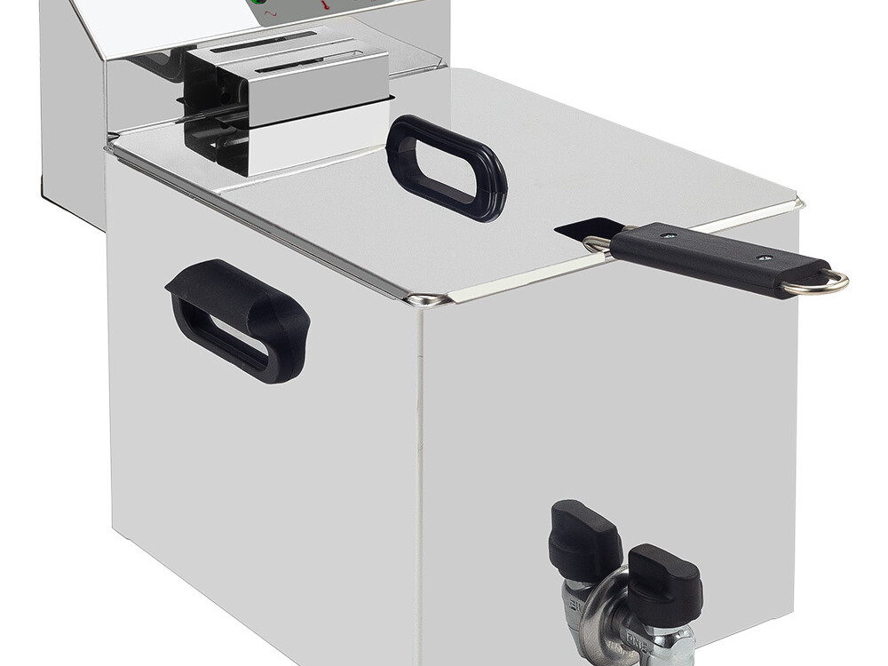 Friteuse de table électrique 8 litres + robinet de vidange - équipement professionnel de qualité