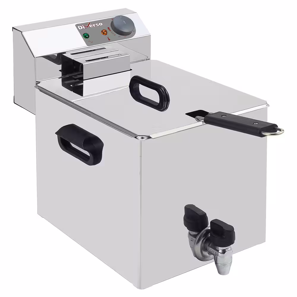Friteuse de table électrique 8 litres + robinet de vidange - équipement professionnel de qualité