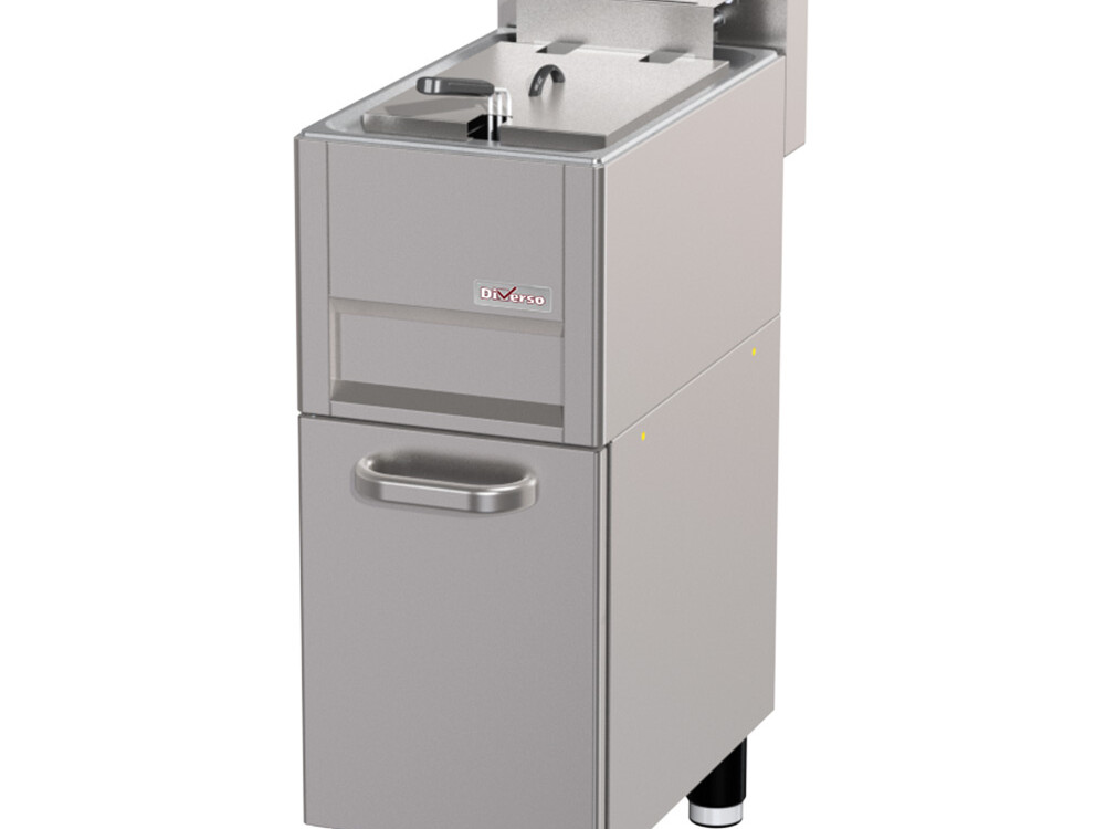 Friteuse électrique 13 litres sur meuble,  avec vidange - professionnel professionnel de qualité