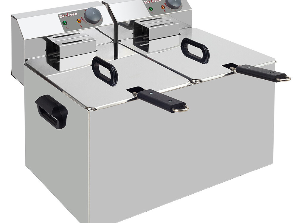 Friteuse de table électrique 2x 7 litres - équipement professionnel de qualité