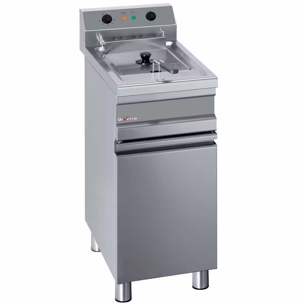 Friteuse électrique 1 cuve 14 litres sur armoire - restauration professionnel de qualité