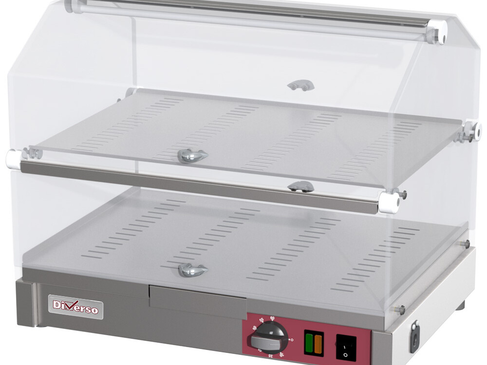 Vitrine chauffante à poser,  2 étages L500mm - cuisine professionnel de qualité