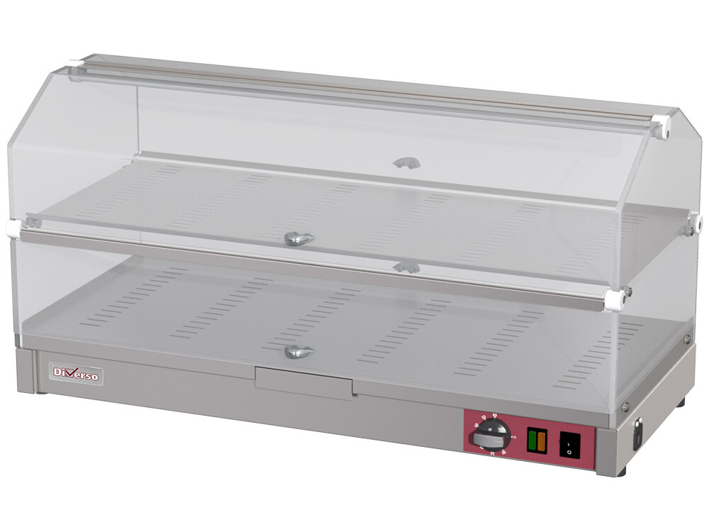 Vitrine chauffante à poser,  2 étages L800mm - cuisine professionnel de qualité