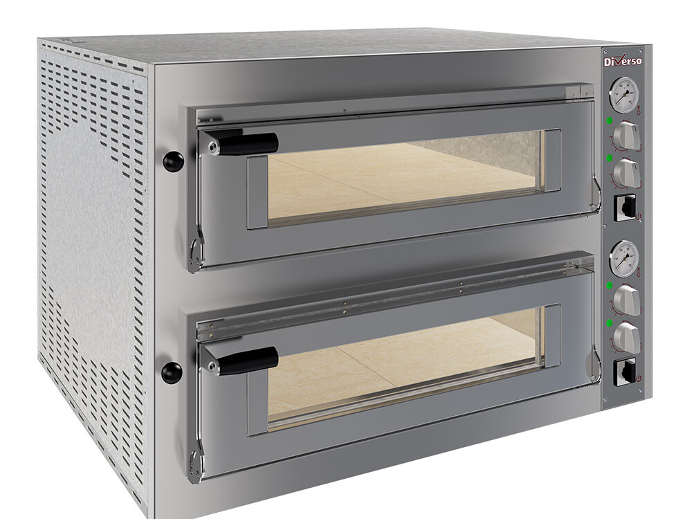Four électrique 2x 4 pizzas diam.350mm,  2 chambres - cuisine professionnel de qualité
