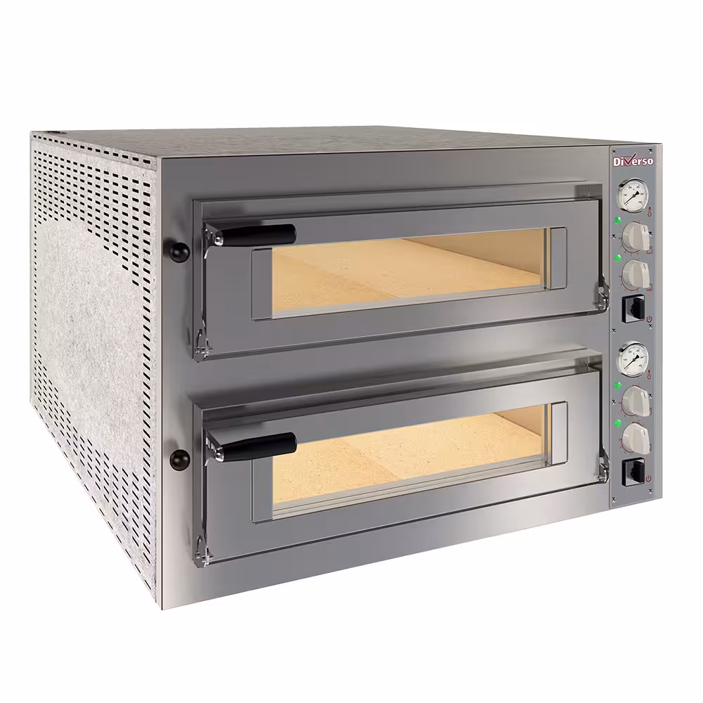 Four électrique 2x 6 pizzas diam.350mm,  2 chambres - cuisine professionnel de qualité