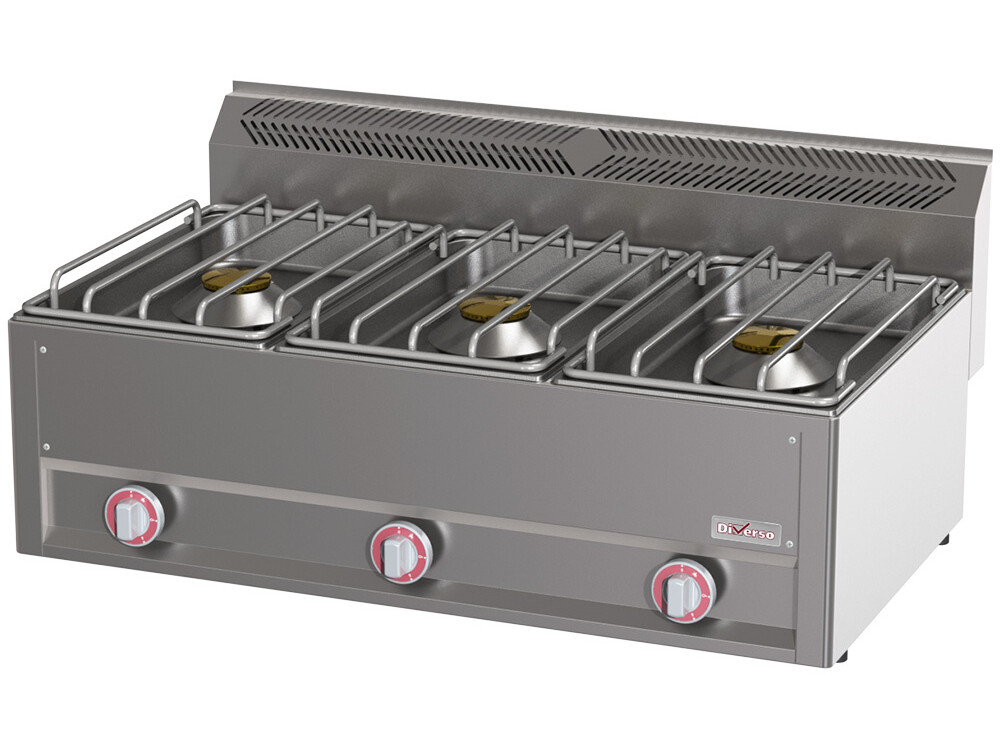 Cuisinière 3 feux 8 Kw surpuissants -Top- - restauration professionnel de qualité