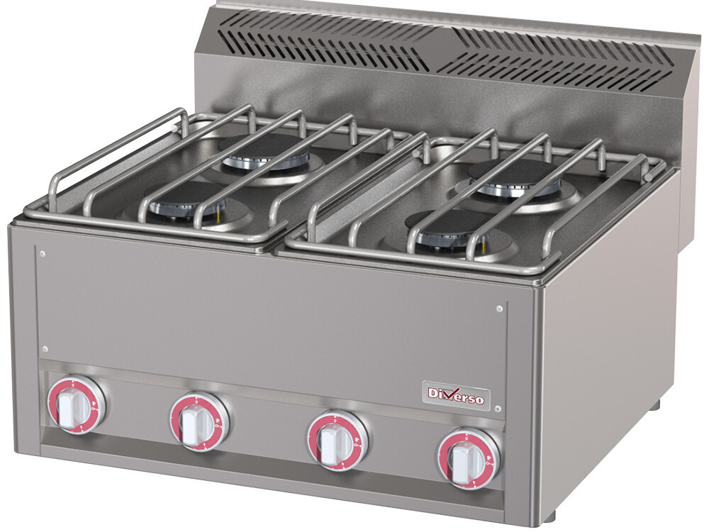Cuisinière 4 feux gaz,  -Top- - professionnel professionnel de qualité