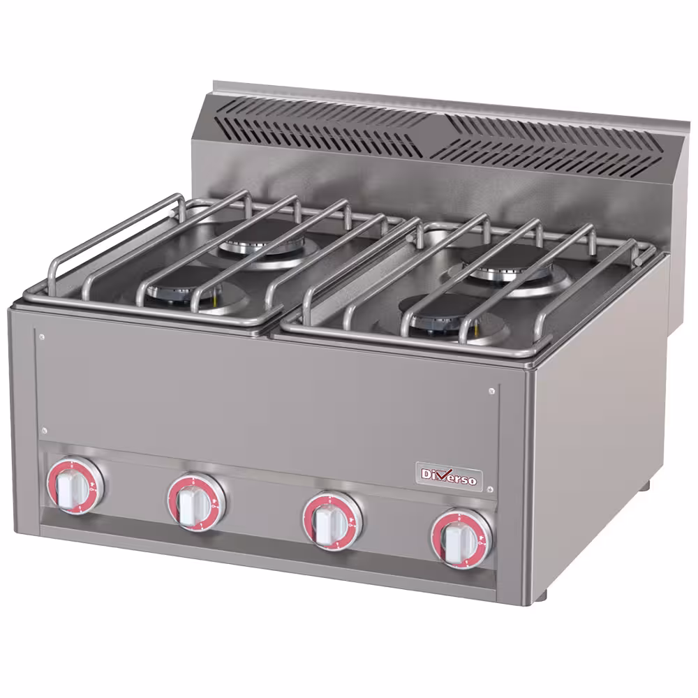 Cuisinière 4 feux gaz,  -Top- - professionnel professionnel de qualité