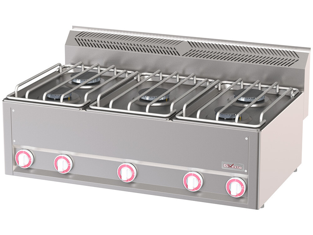 Cuisinière 5 feux gaz, -Top- - cuisine professionnel de qualité