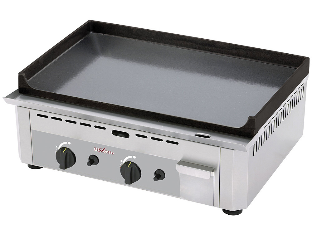 Plaque à snacker gaz,  double,  fonte émaillée - cuisine professionnel de qualité