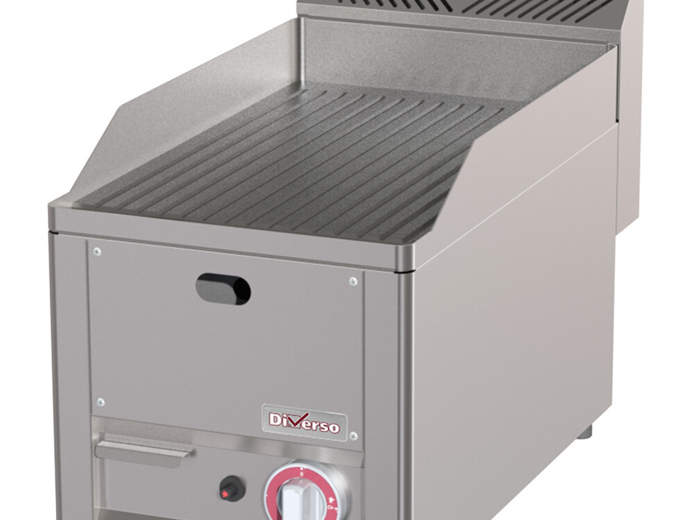 Plaque de cuisson rainurée, gaz, -Top- - cuisine professionnel de qualité