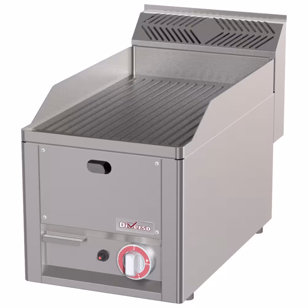 Plaque de cuisson rainurée,  gaz,  -Top- - cuisine professionnel de qualité