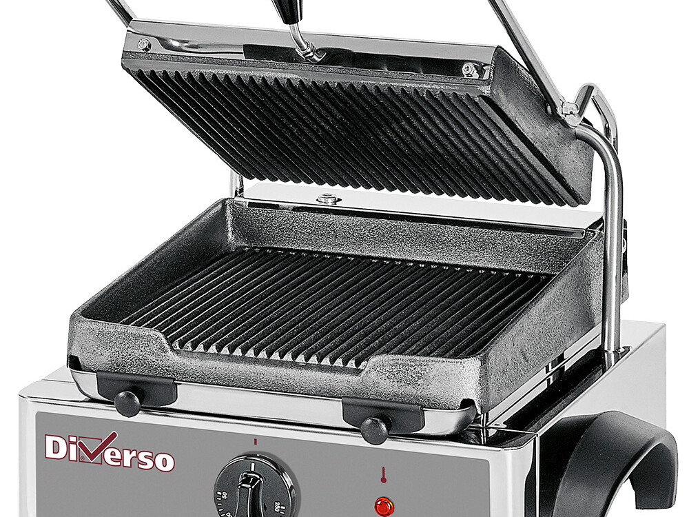 Grill panini électrique, plaques rainurées - professionnel professionnel de qualité
