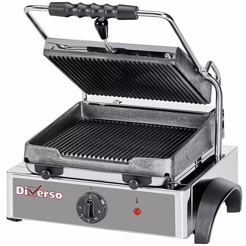 Grill panini électrique,  plaques rainurées - professionnel professionnel de qualité