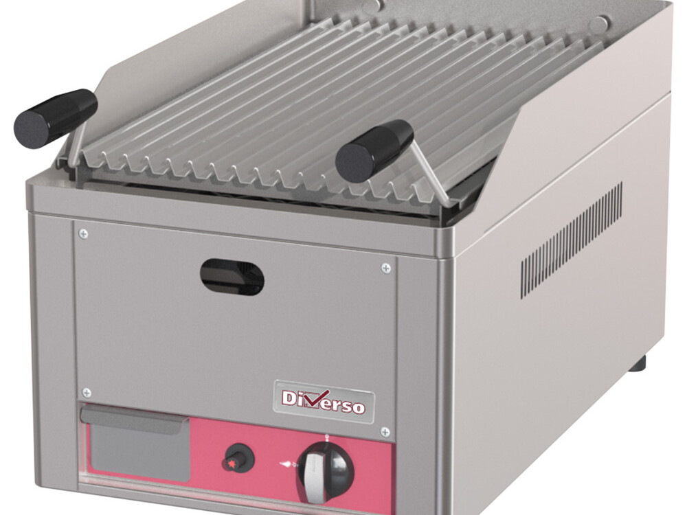 Grill pierre de lave 1/2 module 4kw - professionnel professionnel de qualité