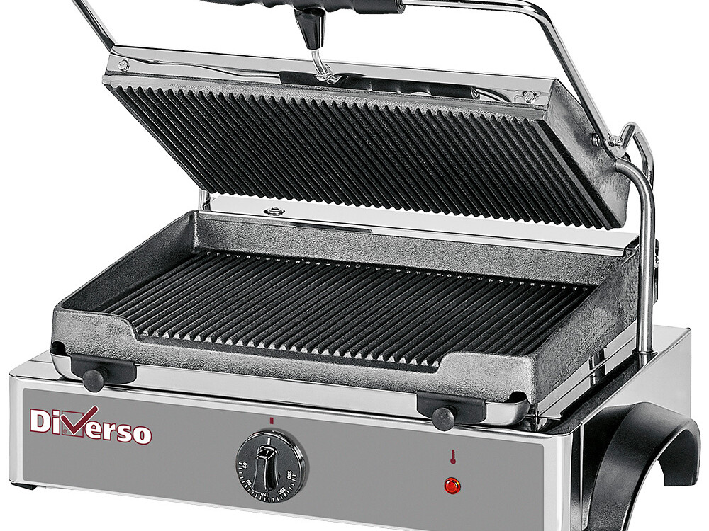 Grill panini électrique ,  plaques rainurées - professionnel professionnel de qualité