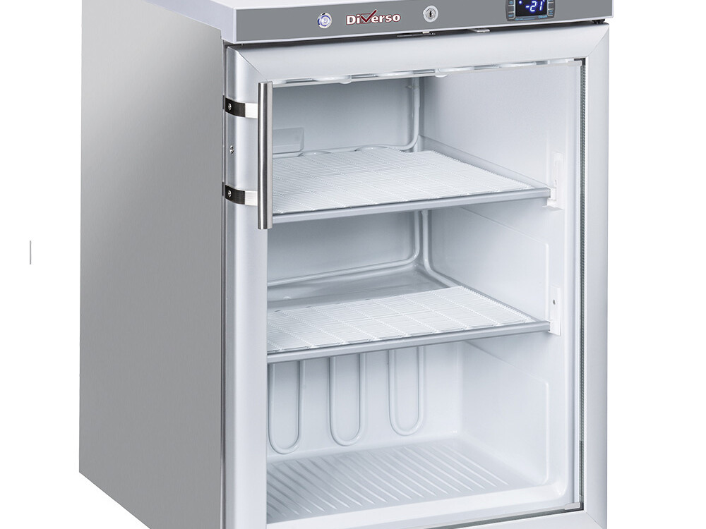 Congélateur statique,  porte vitrée,  200 litres - acie... - cuisine professionnel de qualité