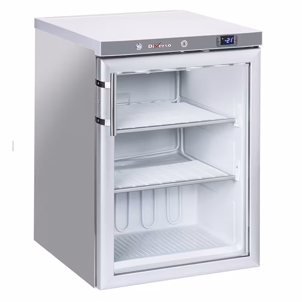 Congélateur statique,  porte vitrée,  200 litres - acie... - cuisine professionnel de qualité