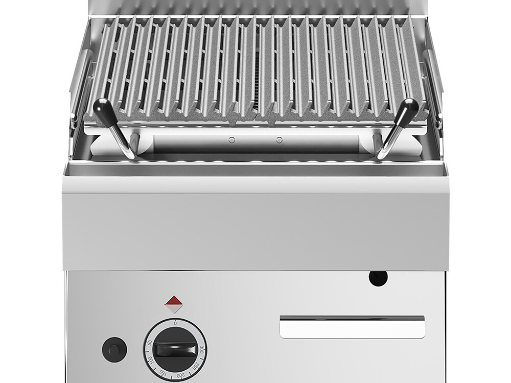 Grill pierre de lave,  1/2 module,  grille en fonte 