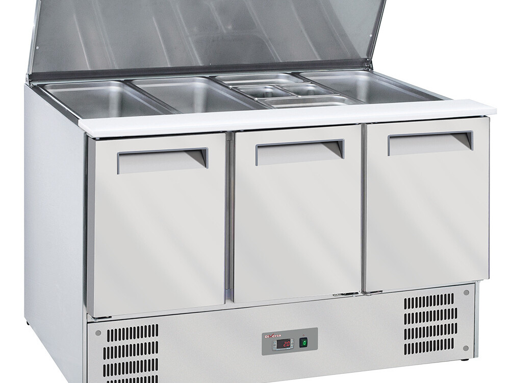 Saladette avec couvercle 4xGN1/1-150 mm + reserve 3 pt. 1/1 - restauration professionnel de qualité