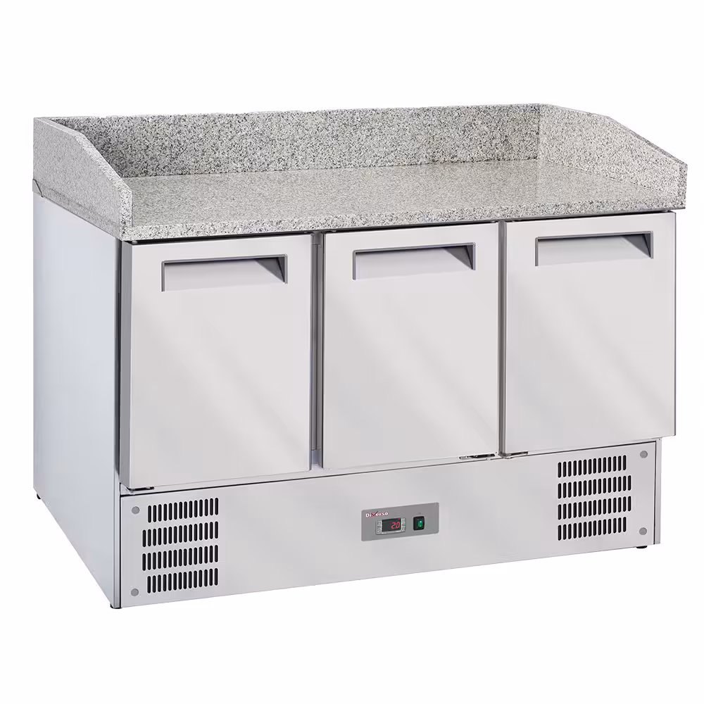 Table pizzas frigorifique 3 portes GN1/1,  top en granit - équipement professionnel de qualité