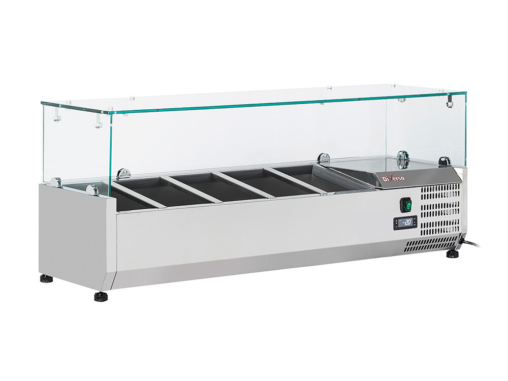 Structure réfrigérée 5x 1/4 - 150 mm, avec vitre - professionnel professionnel de qualité