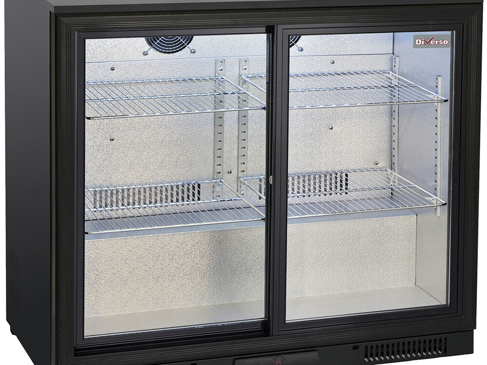 Refroidisseur de bouteilles ventilé,  2 portes vitrées ... - professionnel professionnel de qualité