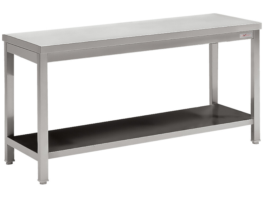 Table de travail avec tablette inférieure - restauration professionnel de qualité
