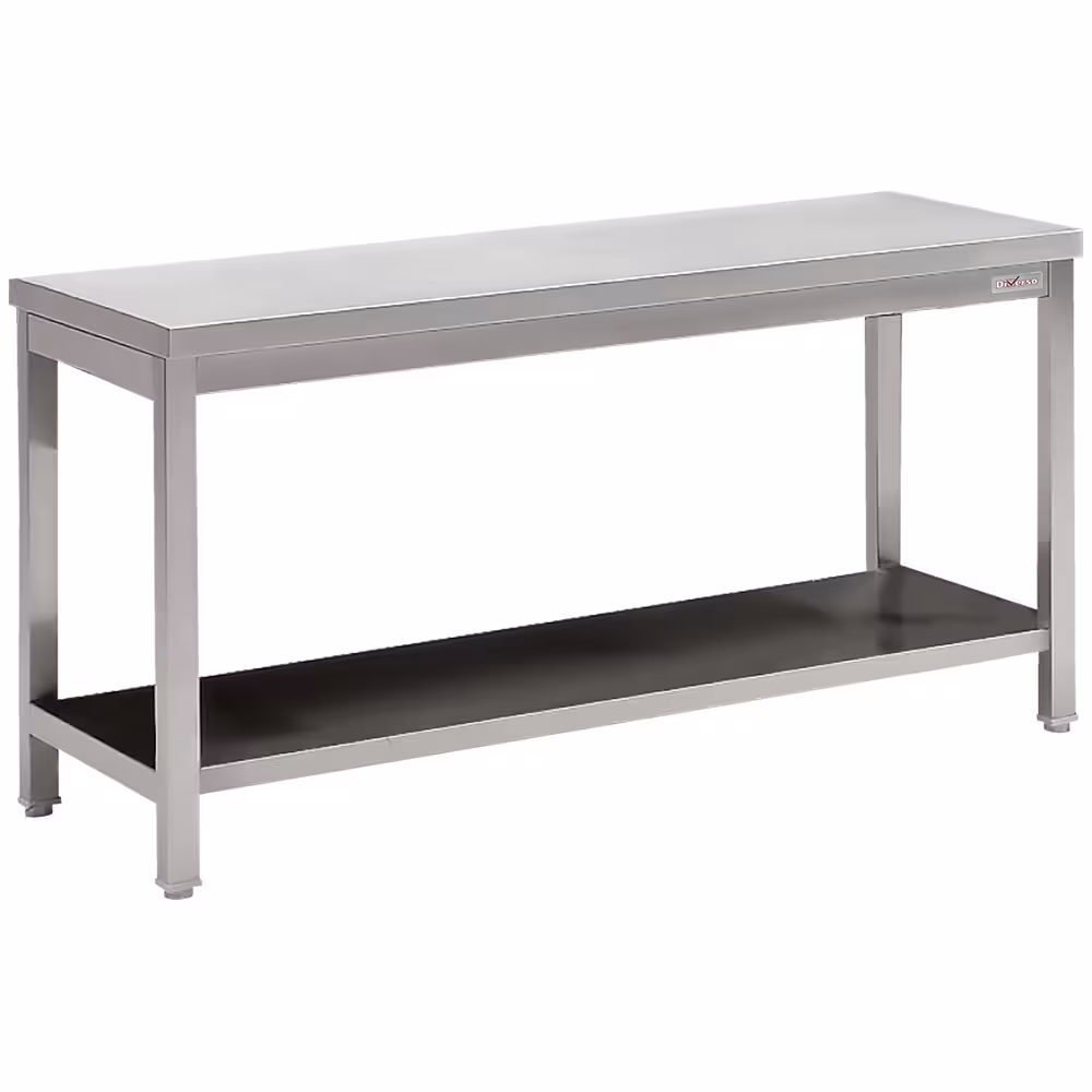 Table de travail avec tablette inférieure - restauration professionnel de qualité
