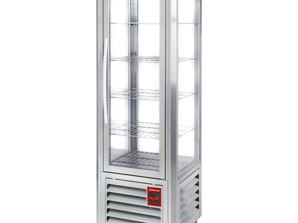Vitrine panoramique, 5 grilles, 360 , Inox. - restauration professionnel de qualité