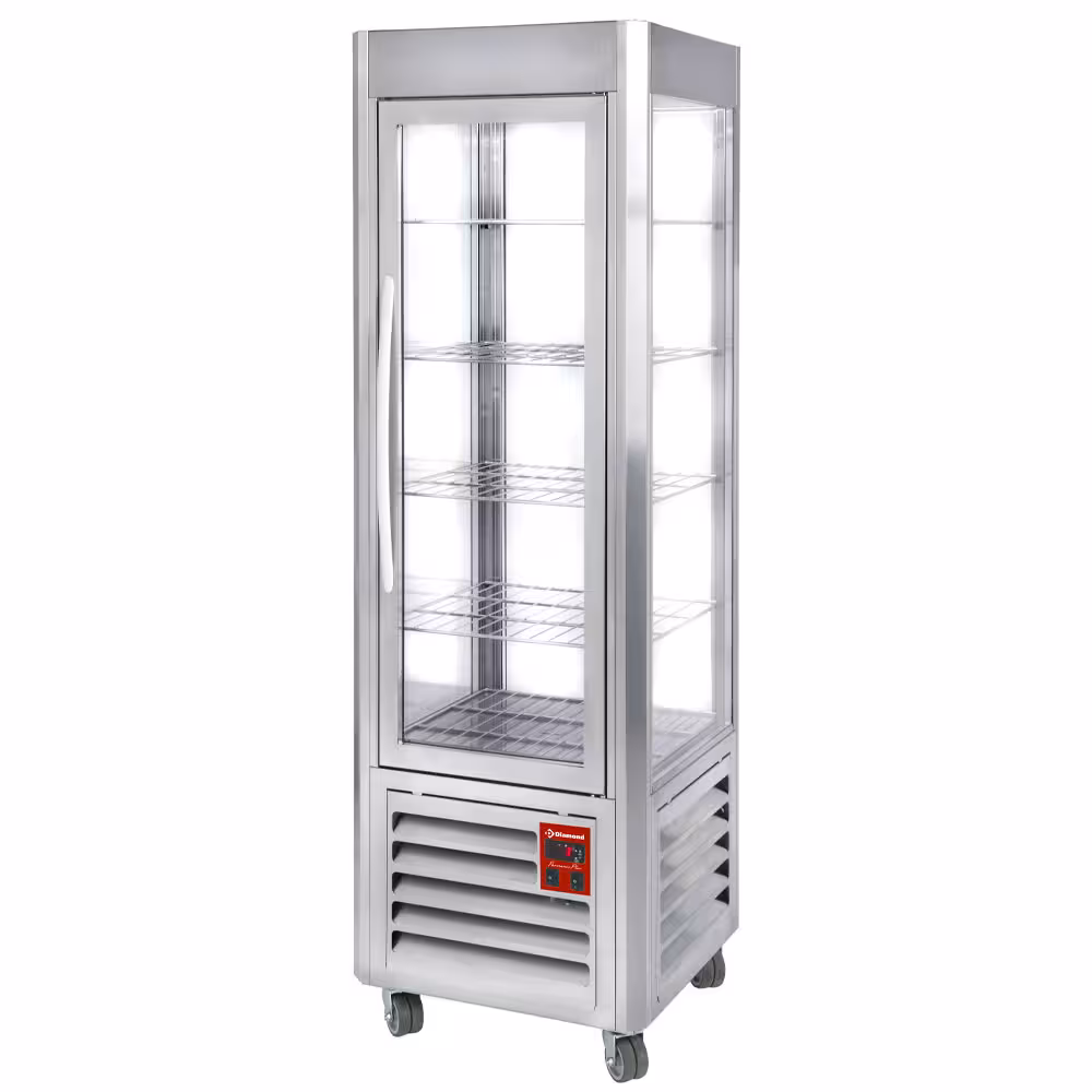 Vitrine panoramique,  5 grilles,  360 ,  Inox. - restauration professionnel de qualité