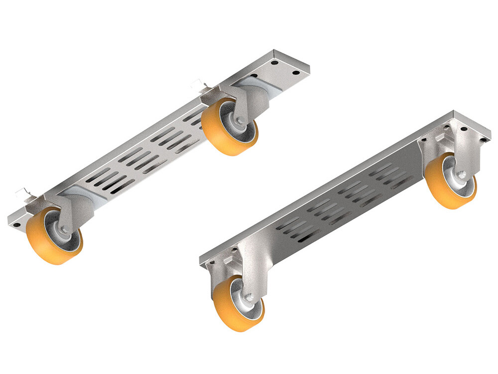 Kit 4 roues,  2 avec frein + 2 omégas module 700 - professionnel professionnel de qualité