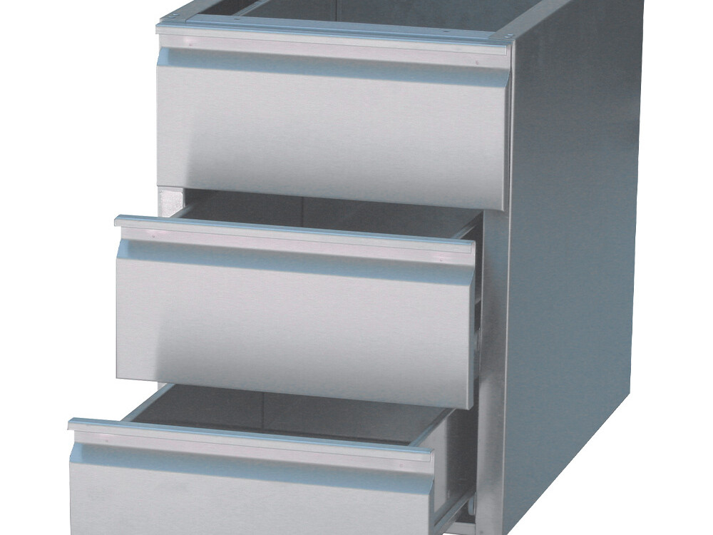 Bloc 3 tiroirs 1/1 (table prof. 700 mm) - restauration professionnel de qualité