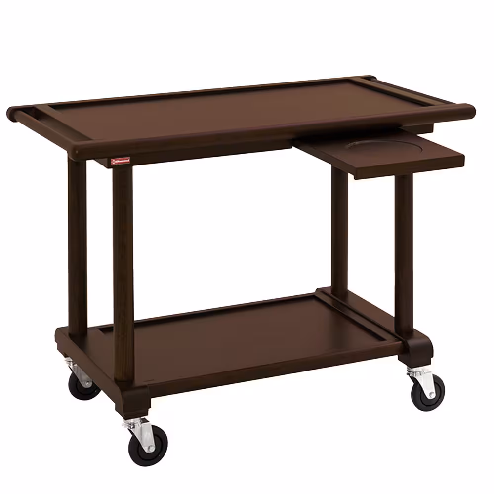 Chariot de service 2 niveaux en bois "wengé",  tablette ... - cuisine professionnel de qualité