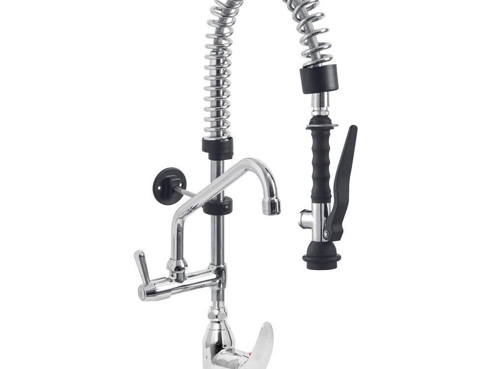 Douchette acier inox et robinet avec groupe mitigeur mono... - restauration professionnel de qualité