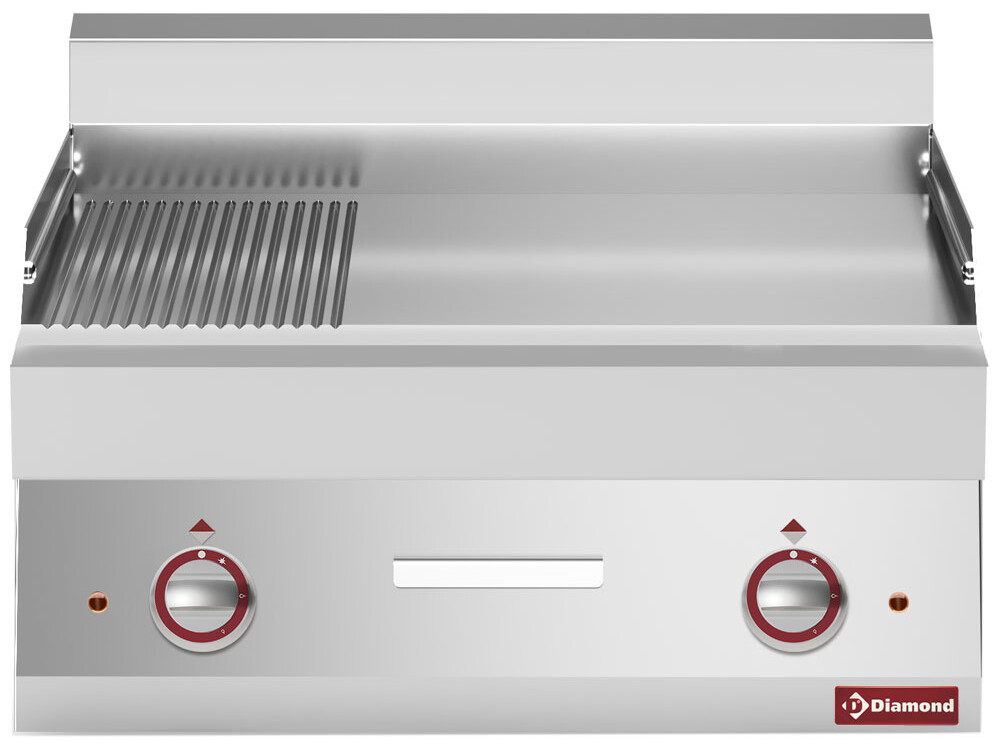 Plaque de cuisson électrique 2/3 lisse et 1/3 rainurée ... - cuisine professionnel de qualité